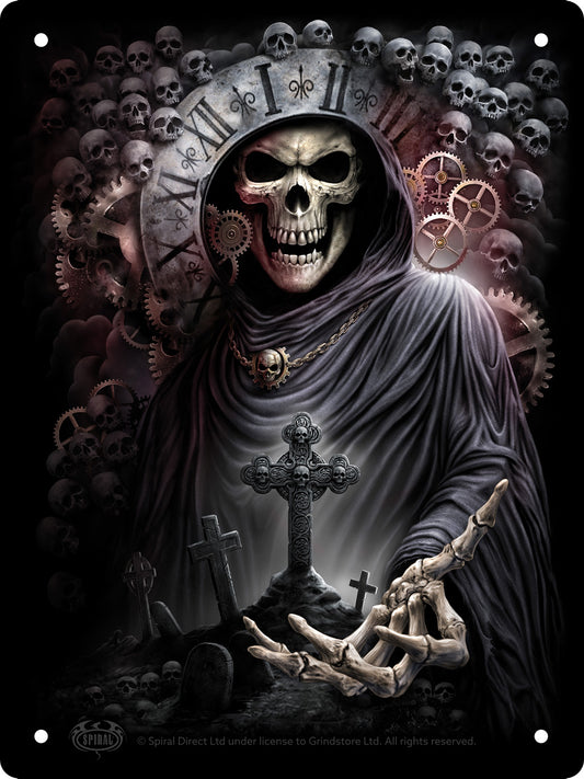 Spiral Reaper Time Mini Tin Sign