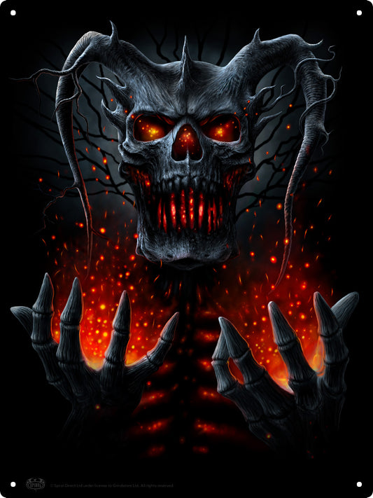 Spiral Death Embers Large Tin Sign
