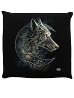 Spiral Celtic Wolf Black Cushion