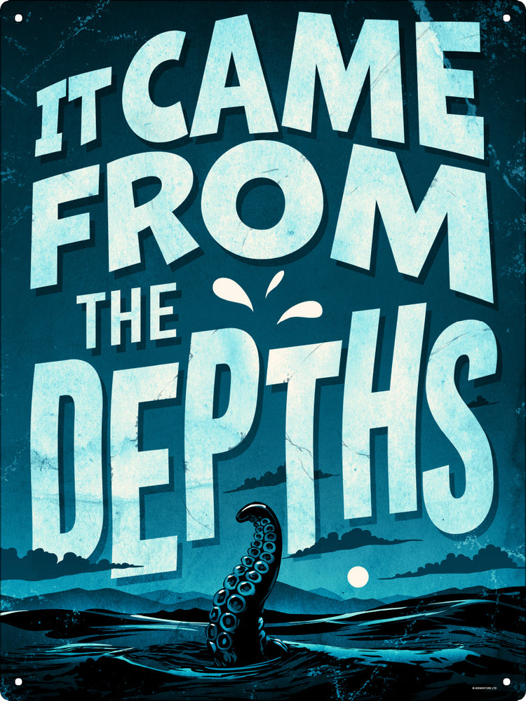 It Came From The Depths Horror Large Tin Sign