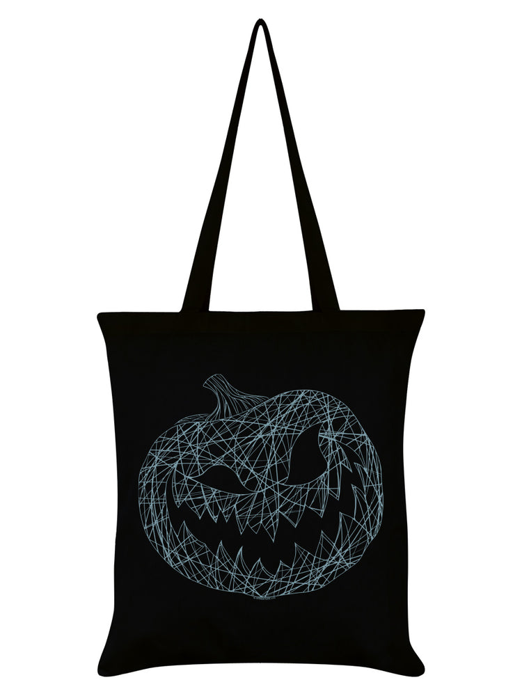 Sketchy Halloween Pumpkin Black Tote Bag