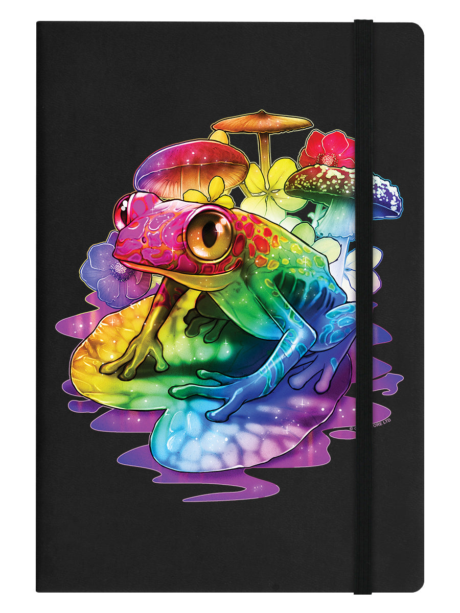 Rainbow Frog Black A5 Hard Cover Notebook