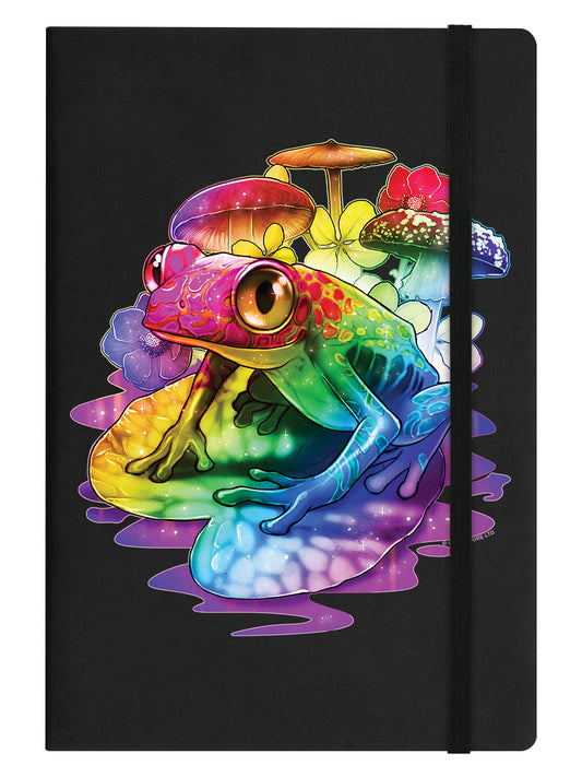 Rainbow Frog Black A5 Hard Cover Notebook