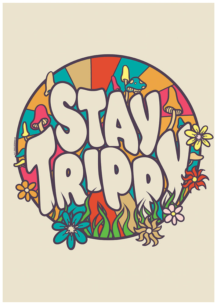 Stay Trippy Retro Mini Poster