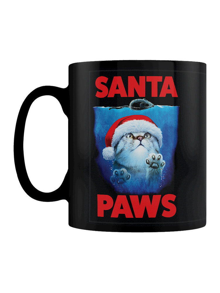 Santa Paws Black Mug
