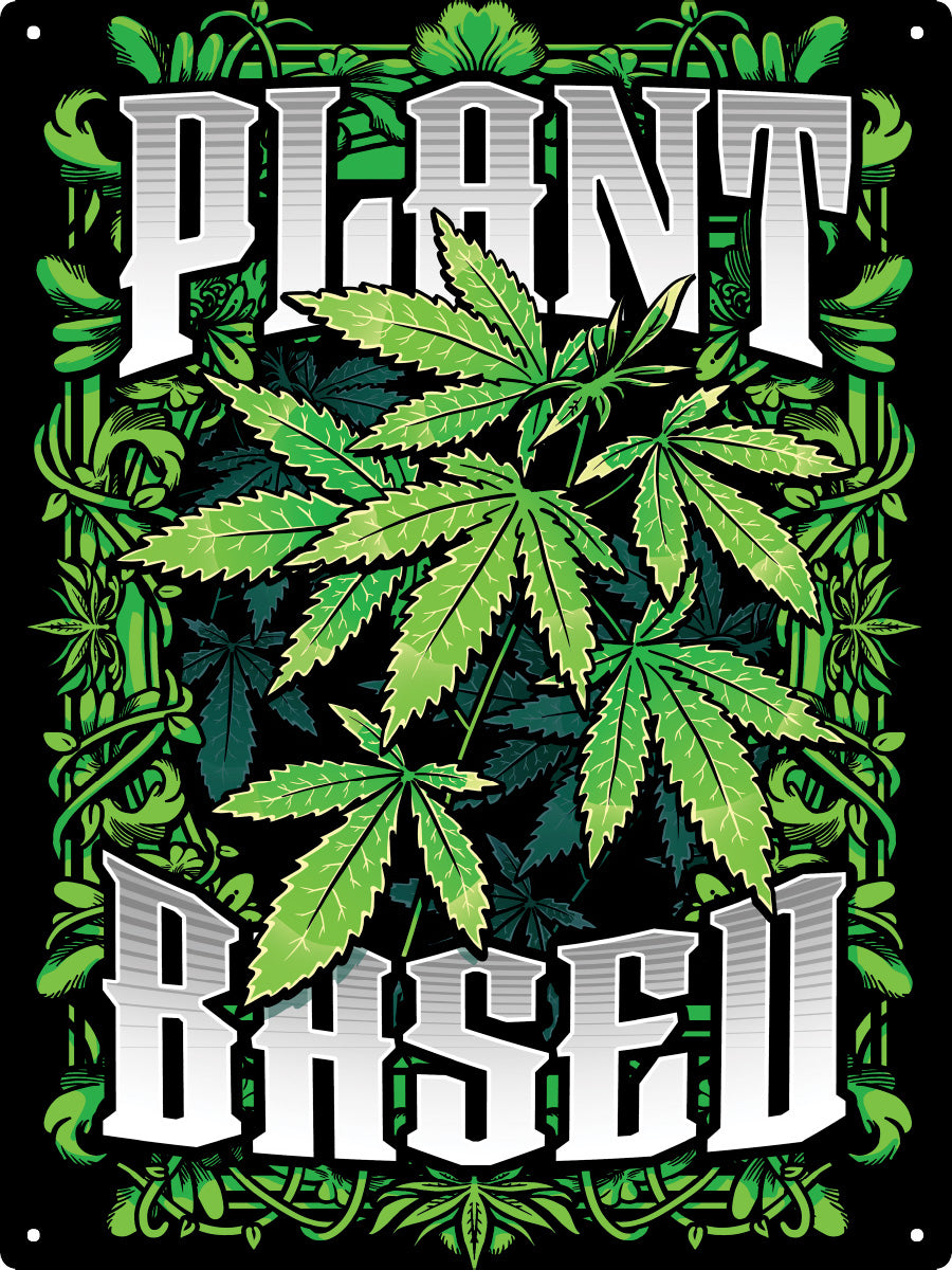 Plant Based Large Tin Sign