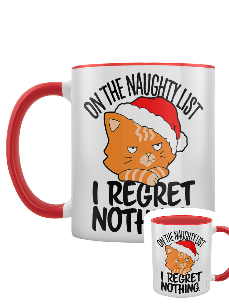 On The Naughty List Kitten Red Inner 2-Tone Mug