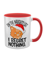 On The Naughty List Kitten Red Inner 2-Tone Mug