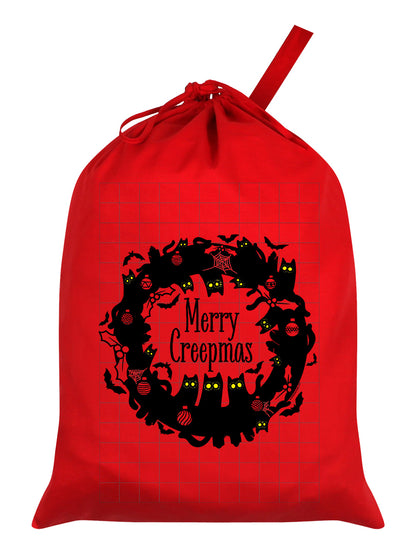 Merry Creepmas Red Santa Sack