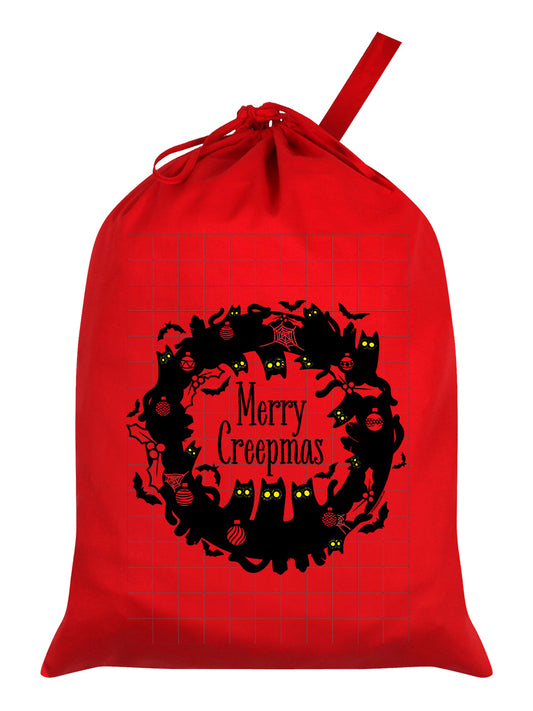Merry Creepmas Red Santa Sack