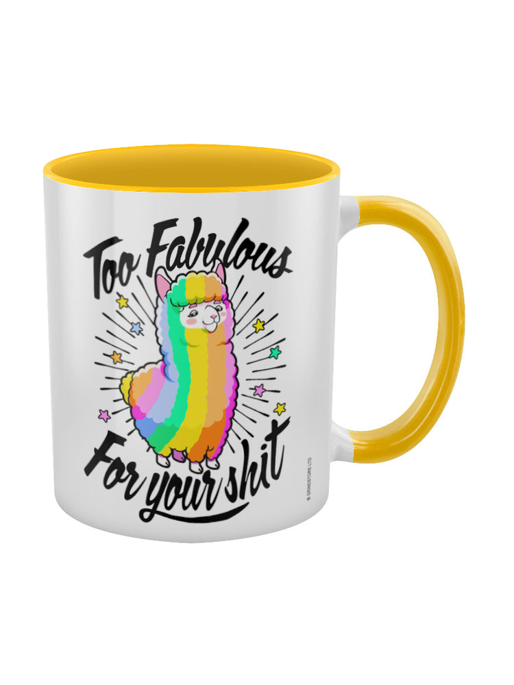 Too Fabulous For Your Shit Yellow Inner 2-Tone Mug