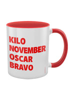 Knob Phonetic Alphabet Red Inner 2-Tone Mug