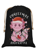 Christmas Axolotl Black Hessian Santa Sack