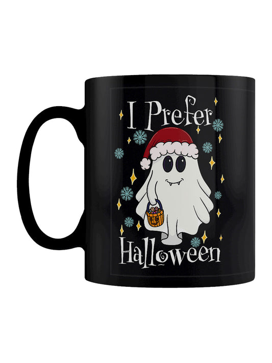 I Prefer Halloween Ghost Black Mug
