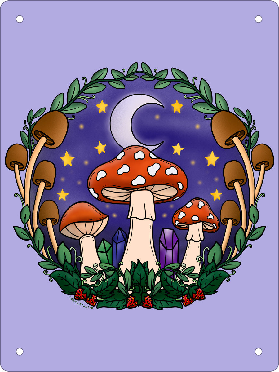 Forest Fungi & Crystals Mini Tin Sign