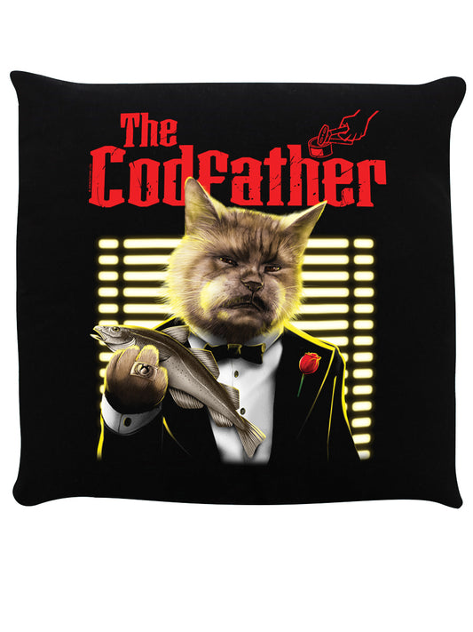 Horror Cats The CodFather Black Cushion