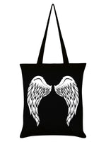 Angel Wings Black Tote Bag