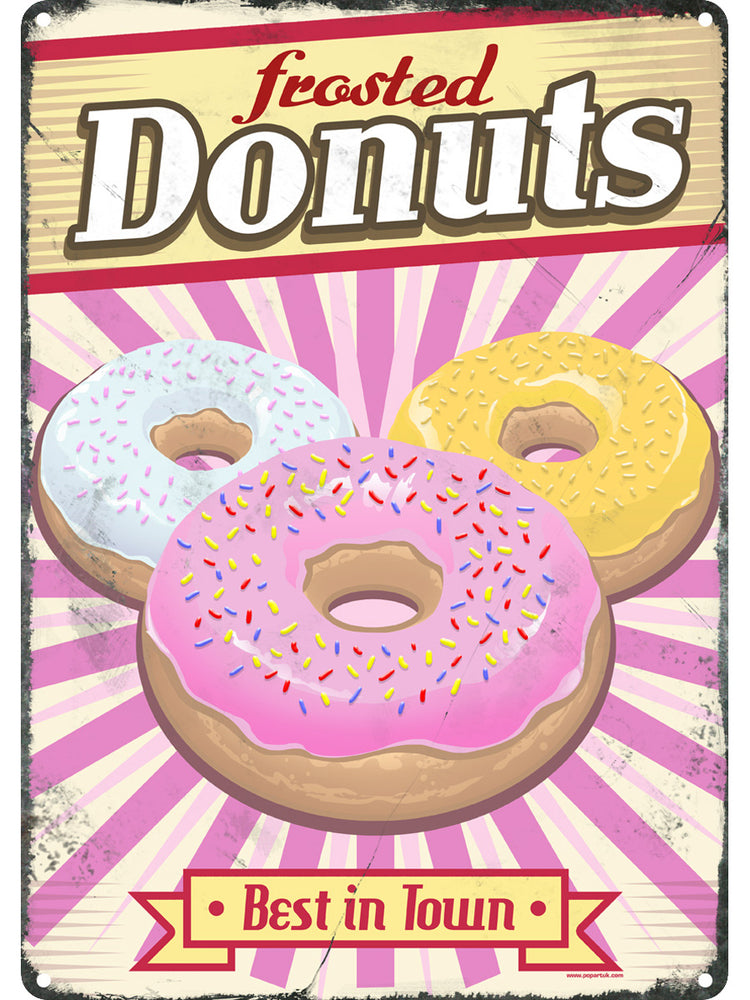 Frosted Donuts Tin Sign
