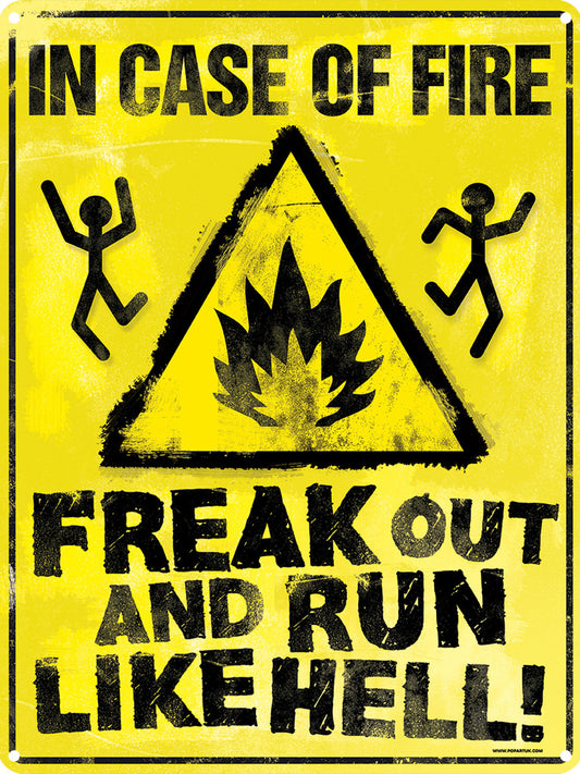 Panic Now! Tin Sign