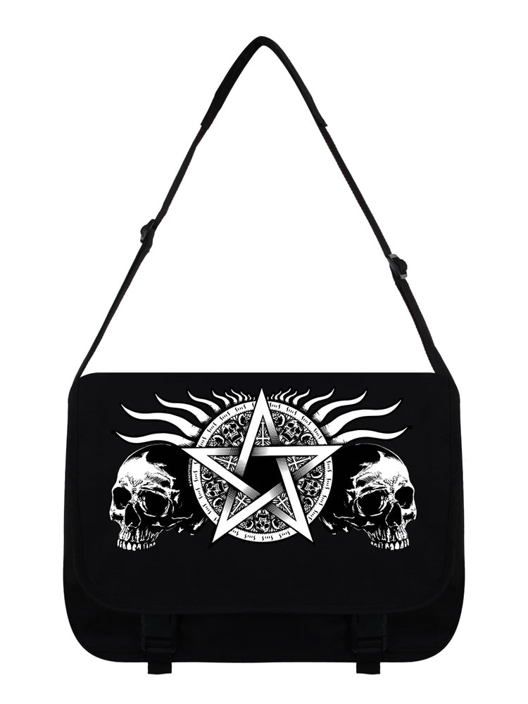 Skull Pentagram Black Messenger Bag