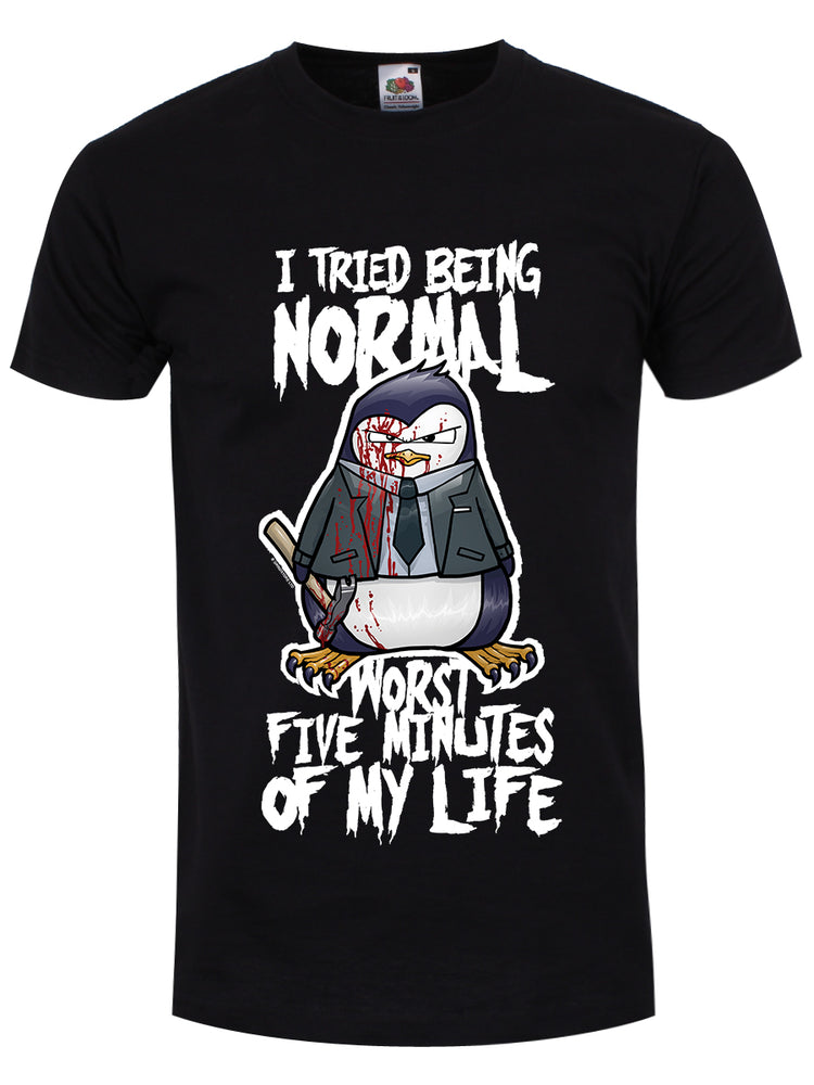 Psycho Penguin I Tried Being Normal Men's Black T-Shirt