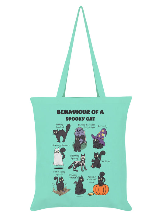 Behaviour Of A Spooky Cat Mint Green Tote Bag